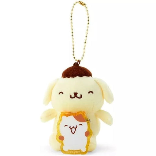 Sanrio Character Pompompurin Mascot Holder Badge Smilingly Plush JAPAN OFFICIAL