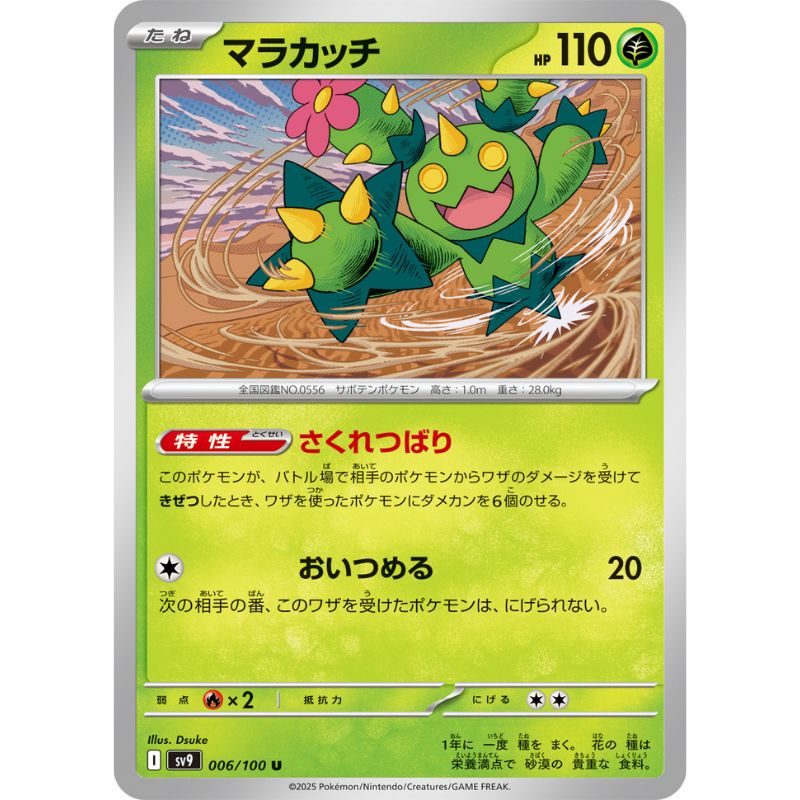 Pokemon Card Japanese Maractus 006/100 sv9 TCG Pokemon Card Japanese Maractus 006/100 sv9 TCG