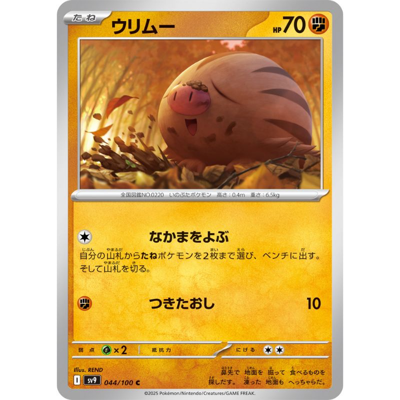 Pokemon Card Japanese Swinub 044/100 sv9 TCG ToysOneJapan Pokemon Card Japanese Swinub 044/100 sv9 TCG ToysOneJapan