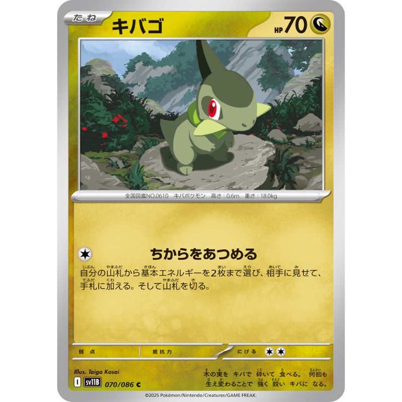 Pokemon Card Japanese Axew 070/086 sv11B C TCG