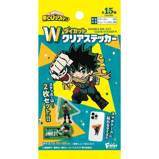 My Hero Academia W Diecut Clear Sticker 15Pack Box Candy Toy JAPAN OFFICIAL
