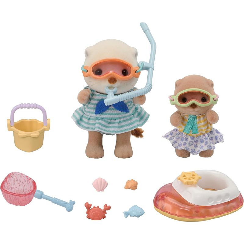 Epoch Sylvanian FamiliesSea Otter Siblings Beach Play Set FS-57 Doll JAPAN