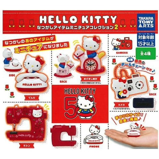 Hello Kitty Nostalgic Item Miniature Collection 2 Set of 4 Capsule Toy JAPAN