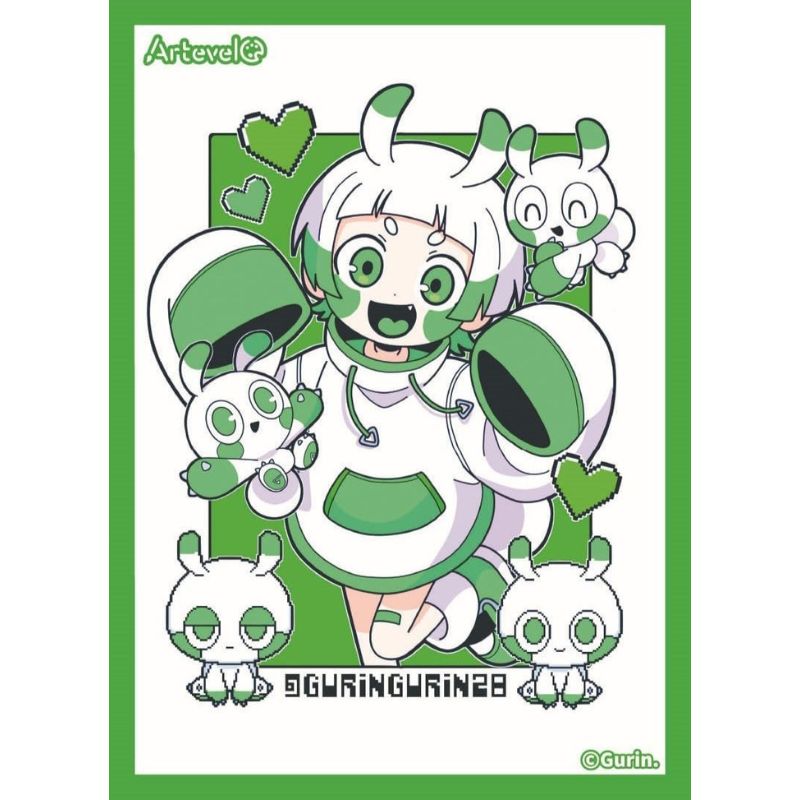 Movic Artevelo Card Sleeve Gurin. Neon green monster art-014 JAPAN OFFICIAL