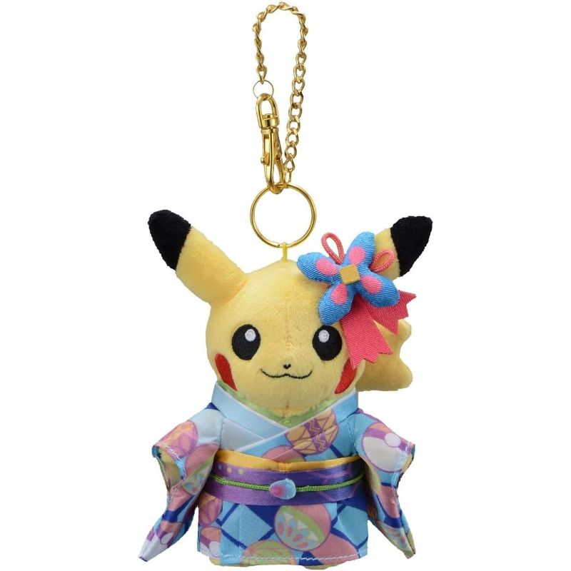 Pokemon Center Original Kaga Kimono Pikachu Plush Mascot JAPAN OFFICIAL