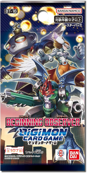 Tarjeta Bandai Digimon Comenzando Observer BT-16 Booster Pack Box TCG Japón Oficial