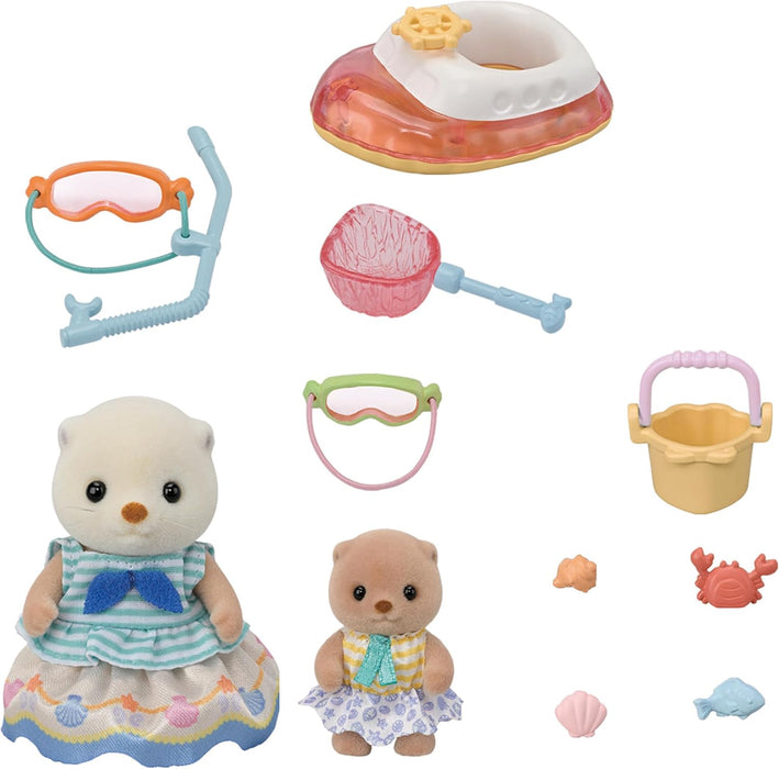 Época Sylvanian Familiesa Otter Siblings Beach Play Juego de juego FS-57 Japón Japón