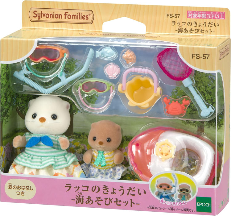 Época Sylvanian Familiesa Otter Siblings Beach Play Juego de juego FS-57 Japón Japón