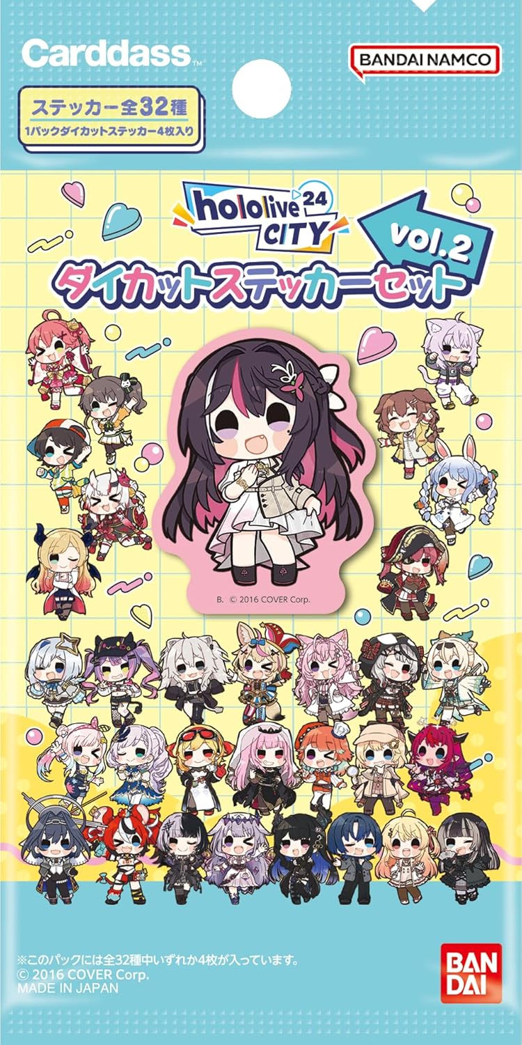Conjunto de adesivos recortados BANDAI Hololive CITY'24 Vol.2 JAPÃO OFICIAL