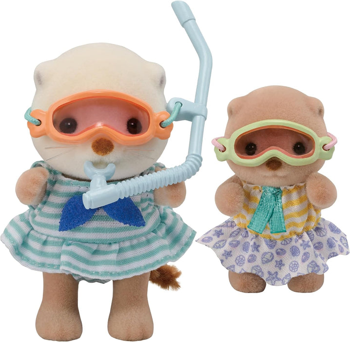 Epoch Sylvanian FamiliesSea Otter Siblings Beach Play Set FS-57 Doll JAPAN