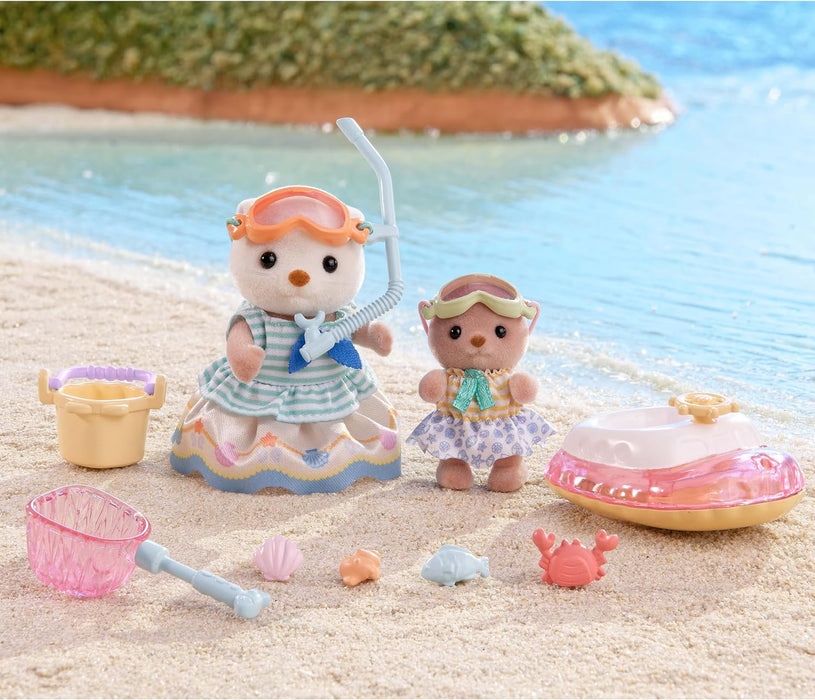 Época Sylvanian Familiesa Otter Siblings Beach Play Juego de juego FS-57 Japón Japón