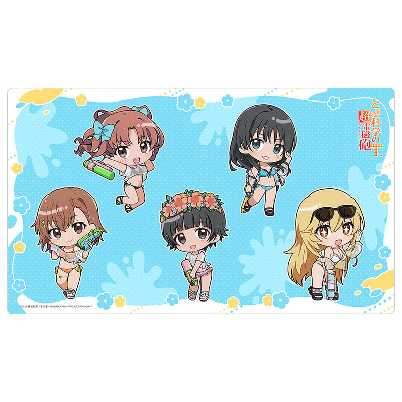 Toaru Kagaku no Railgun T Mini Chara Water Fun Illustration Rubber Mat JAPAN