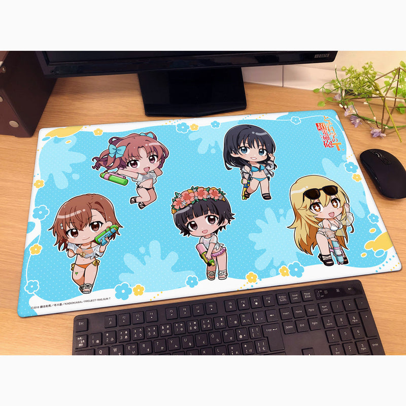 Toaru Kagaku no Railgun T Mini Chara Water Fun Illustration Rubber Mat JAPAN