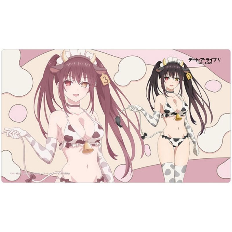 Date A Live V Kurumi Tokisaki Cow Pattern Swimsuit New Illustration Rubber Mat