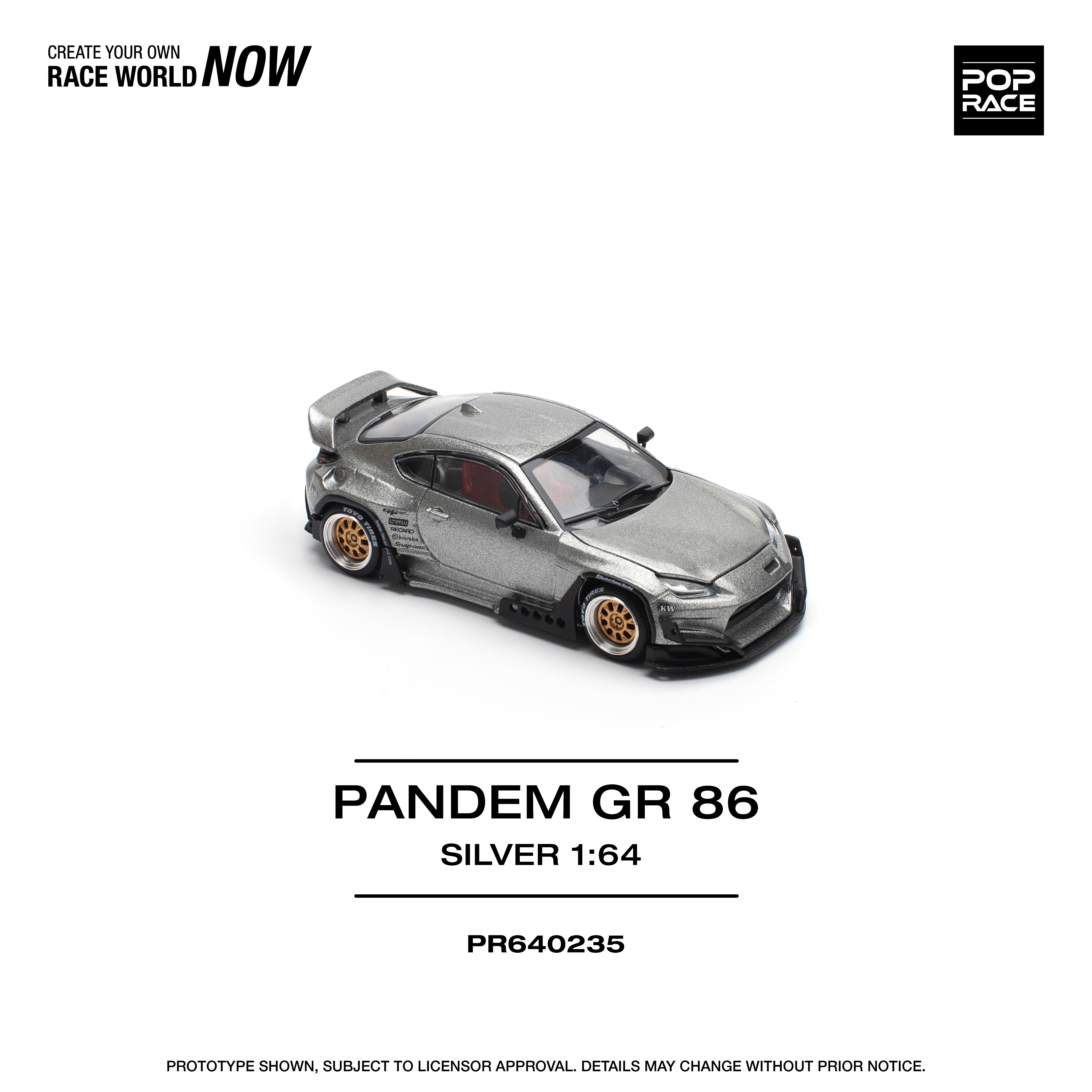 POPRACE Pandem GR 86 Silver 1/64 JAPAN OFFICIAL — ToysOneJapan