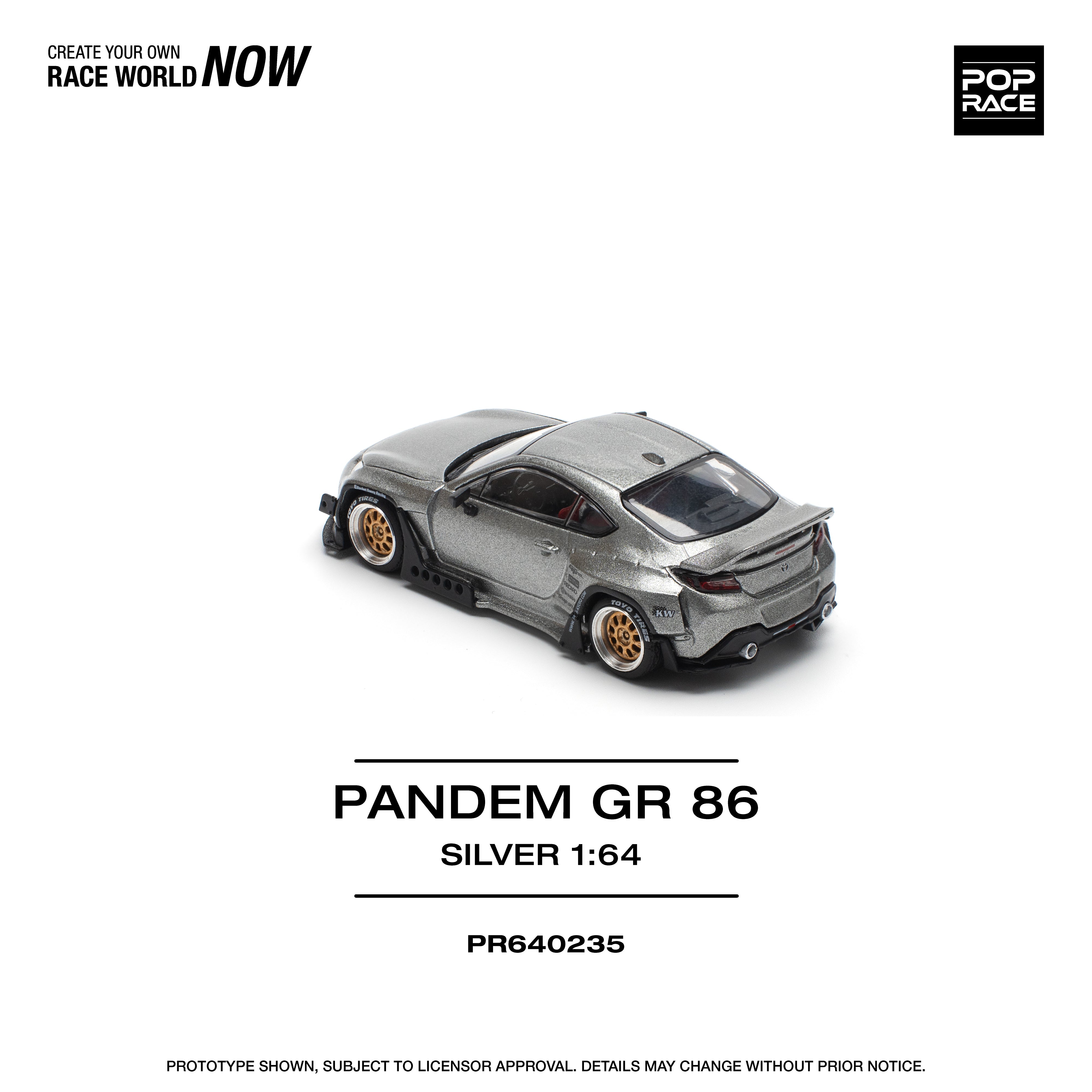 POPRACE Pandem GR 86 Silver 1/64 JAPAN OFFICIAL — ToysOneJapan