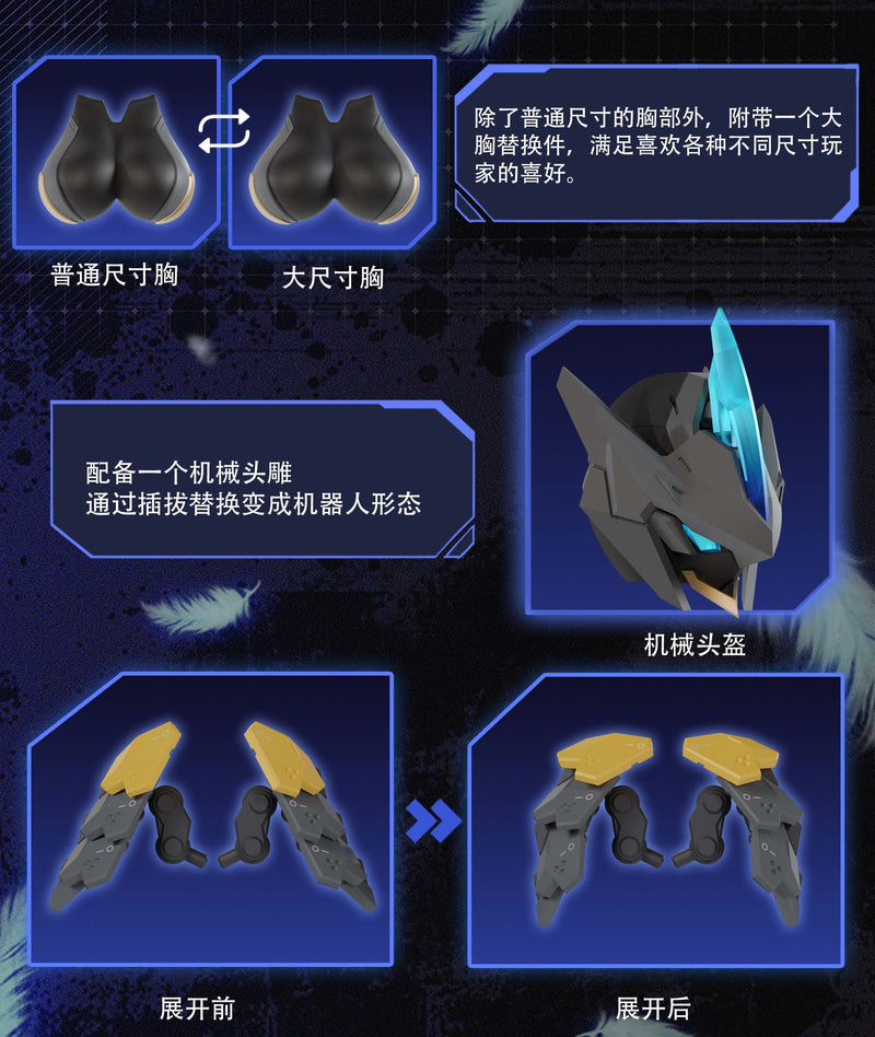 Kai Tian Ji Chuang Mecha Angel BLACK SWAN-ELYSIA 1/12 Model Kit GIAPPONE UFFICIALE