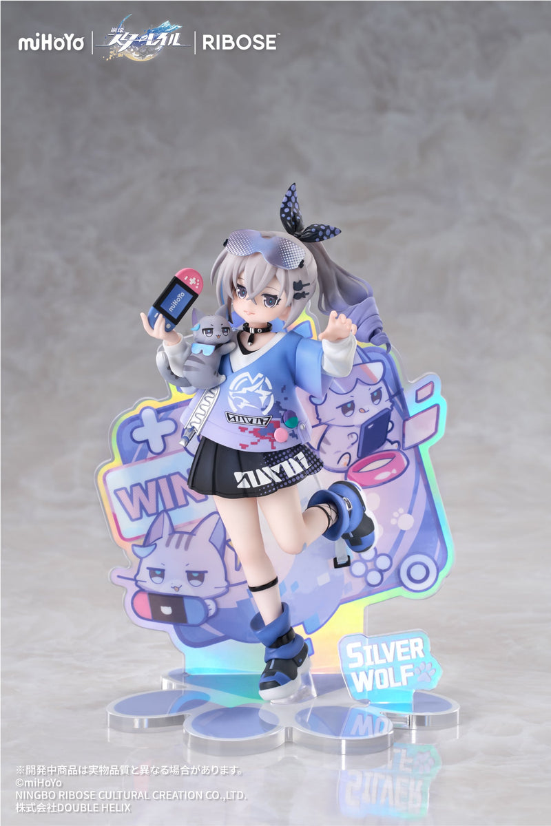 RISE UP+ Honkai Star Rail Chibi Cat Series Figure Silver Wolf Ver. Figure JAPAN