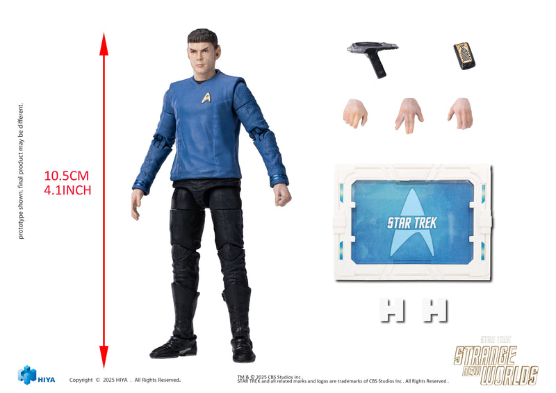 Hiya Toys Star Trek Strange New Worlds M. Spock 1/18 Figurine JAPON
