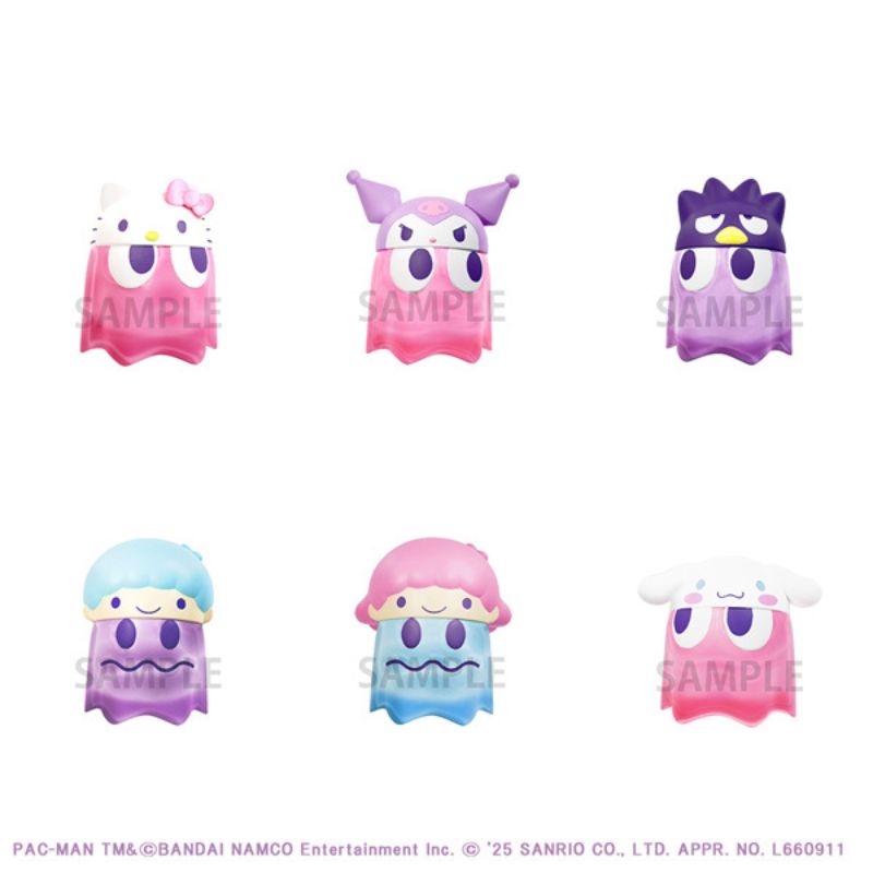 Pac-ManxSanrio Characters Chibi Collect Figure Vol.2 Clear Color ver. 6Pack BOX