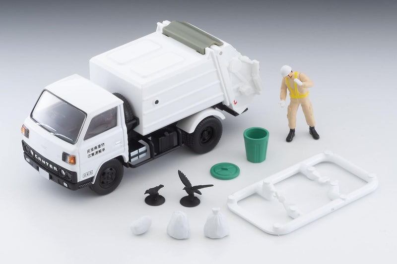 Tomica Limited Vintage NEO LV-N343b Fusou Canter Garbage Truck White with Figure