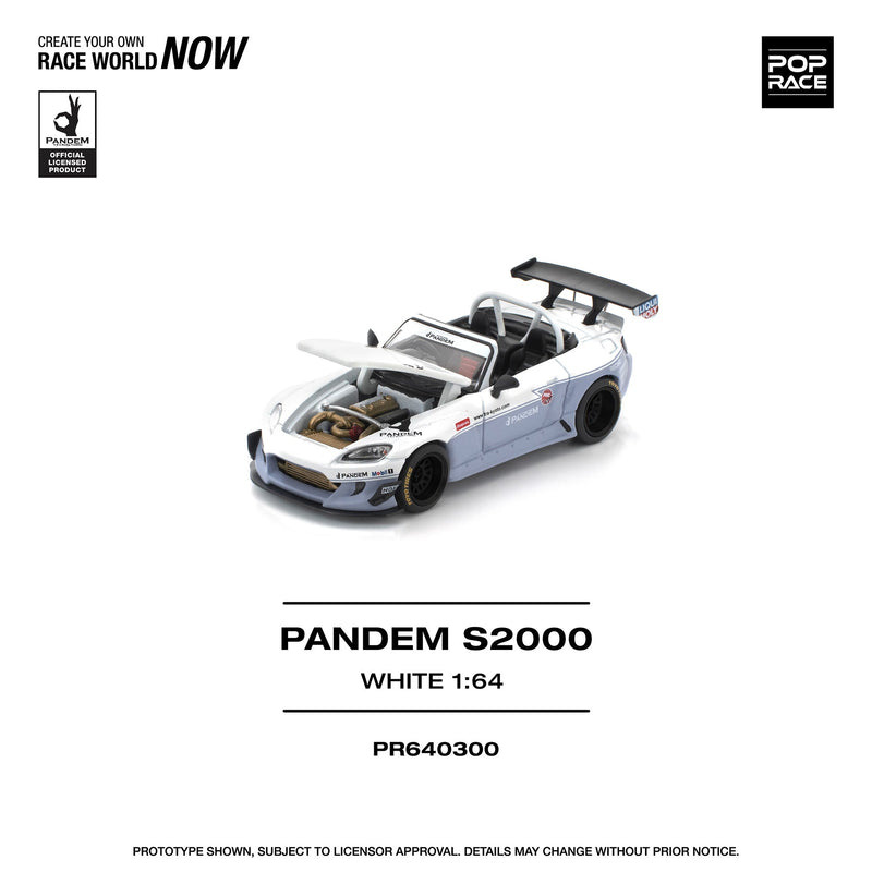 POP RACE Honda Pandem S2000 Branco 1/64 JAPÃO OFICIAL