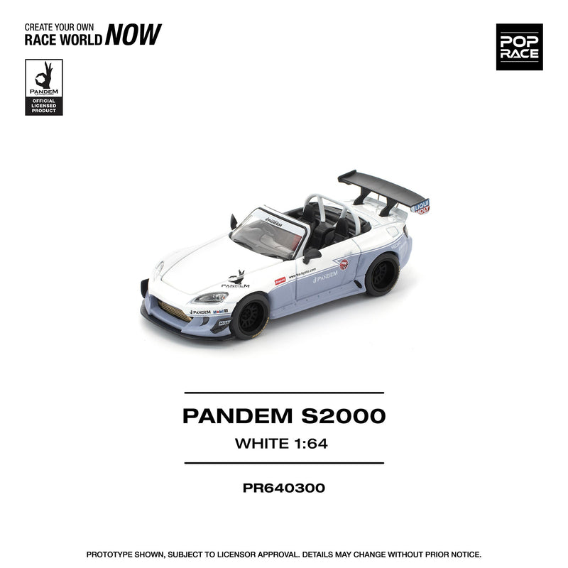 POP RACE Honda Pandem S2000 Branco 1/64 JAPÃO OFICIAL