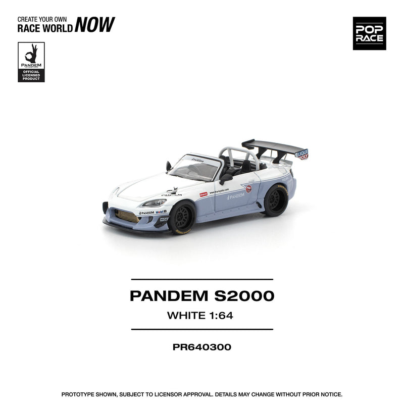 POP RACE Honda Pandem S2000 Branco 1/64 JAPÃO OFICIAL