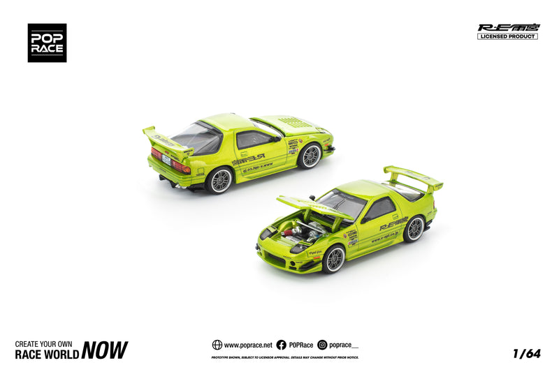 POP RACE Mazda RX-7 FC3S RE Amemiya Luminous Green 1/64 JAPAN OFFIZIELL