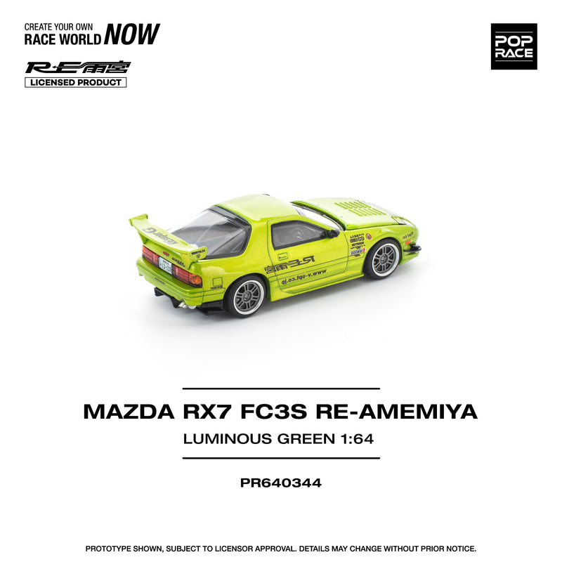 POP RACE Mazda RX-7 FC3S RE Amemiya Luminous Green 1/64 JAPAN OFFIZIELL