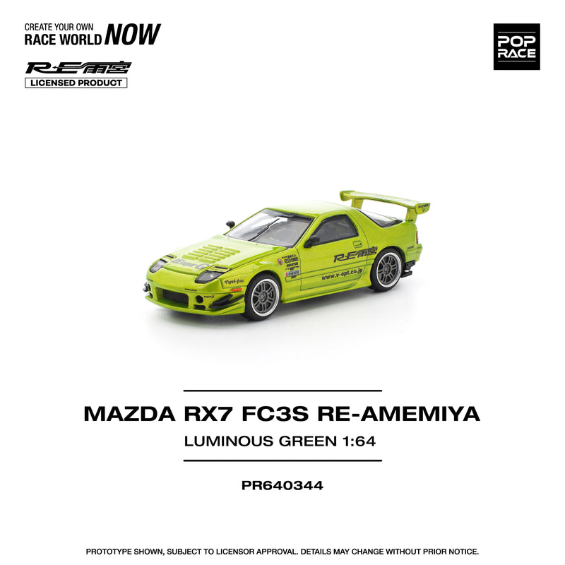 POP RACE Mazda RX-7 FC3S RE Amemiya Luminous Green 1/64 JAPAN OFFIZIELL