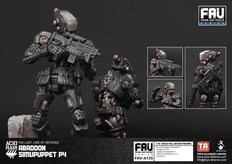 TOYS ALLIANCE LIMITED Acid Rain FAV-A135 Abaddon Simupuppet P4 1/18 Figure