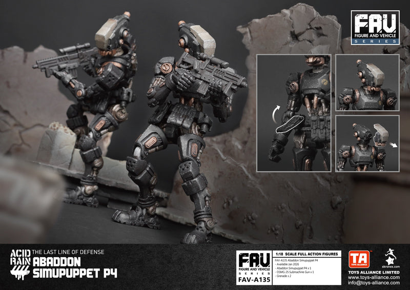 TOYS ALLIANCE LIMITED Acid Rain FAV-A135 Abaddon Simupuppet P4 1/18 Figure