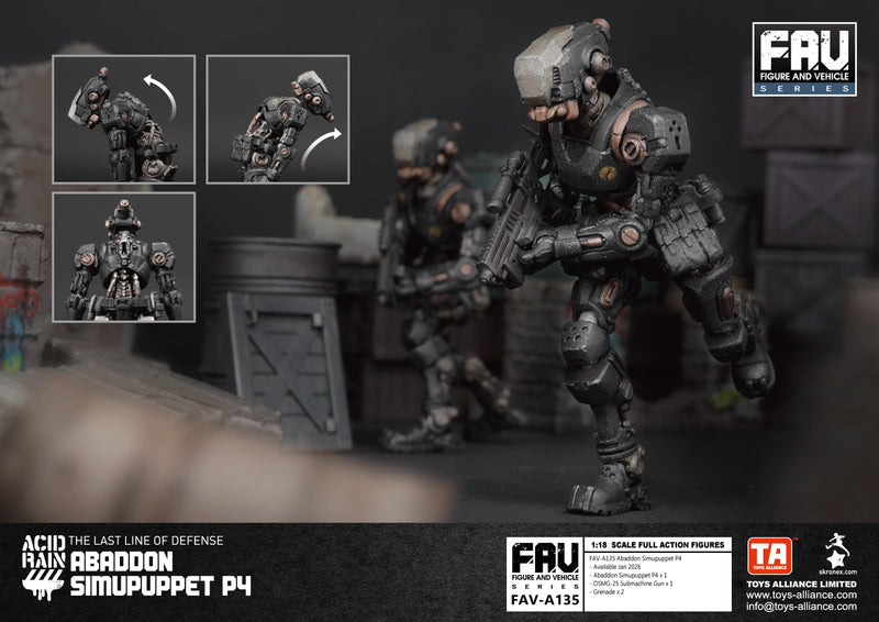 TOYS ALLIANCE LIMITED Acid Rain FAV-A135 Abaddon Simupuppet P4 1/18 Figure