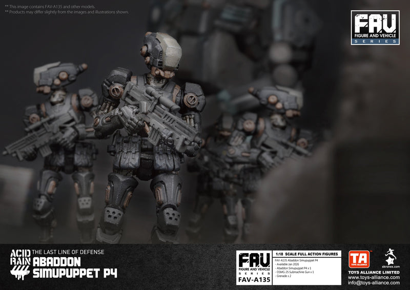 TOYS ALLIANCE LIMITED Acid Rain FAV-A135 Abaddon Simupuppet P4 1/18 Figure