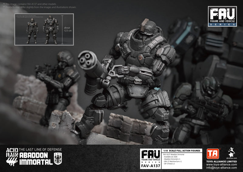 TOYS ALLIANCE LIMITED Pluie Acide FAV-A137 Abaddon Immortal 1/18 Figurine