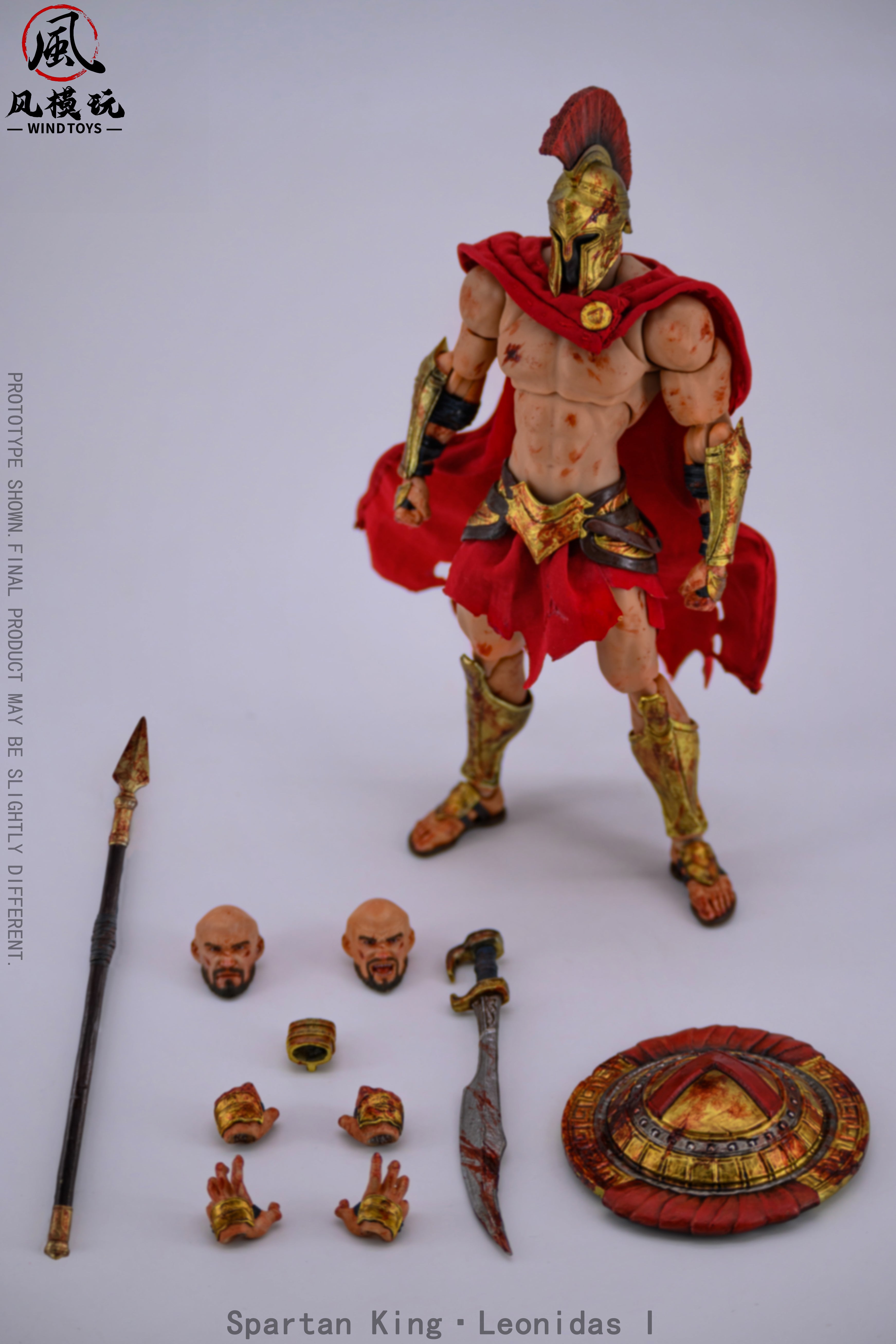 スパルタンキング レオニダス) 1/12 ダメージ版WIND TOYS WIND TOYS Spartan King Leonidas 1 Damaged Edition 1/12 Action