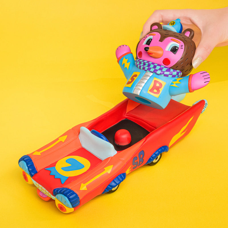 Kenelephant Sunday Bear Pink Car Figure JAPAN OFFICIAL