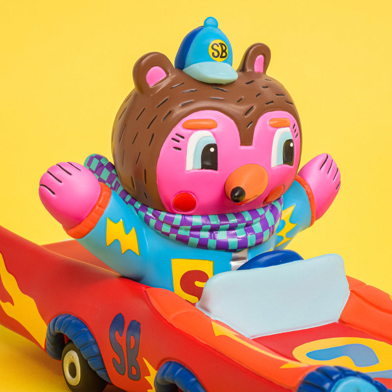 Kenelephant Sunday Bear Pink Car Figure JAPAN OFFICIAL