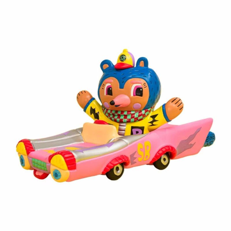 Kenelephant Sunday Bear Pink Car Figure JAPAN OFFICIAL