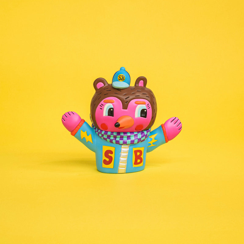 Kenelephant Sunday Bear Pink Car Figure JAPAN OFFICIAL