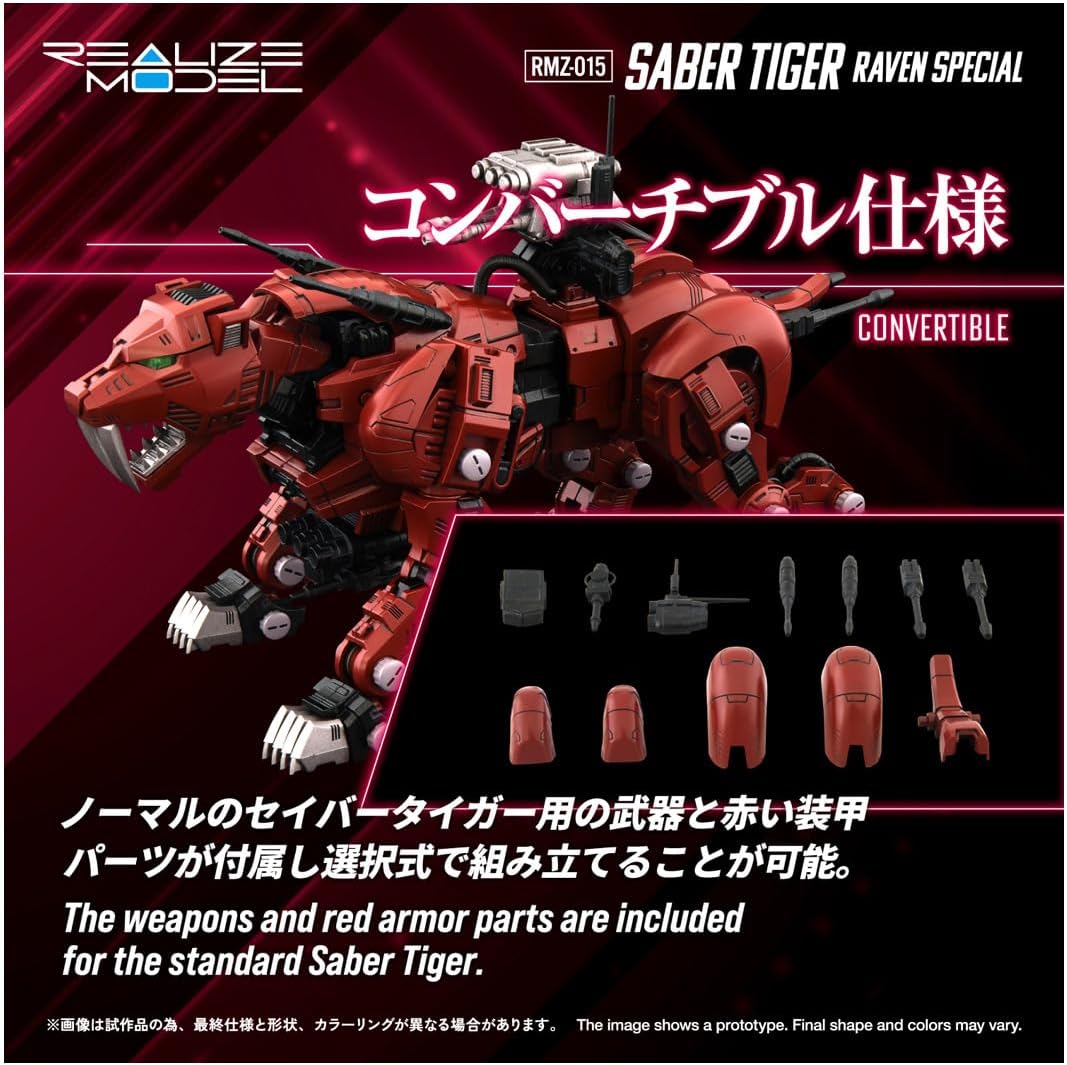 Takara Tomy Realize RMZ-015 Saber Tiger Raven Ver 1/100 Model Kit