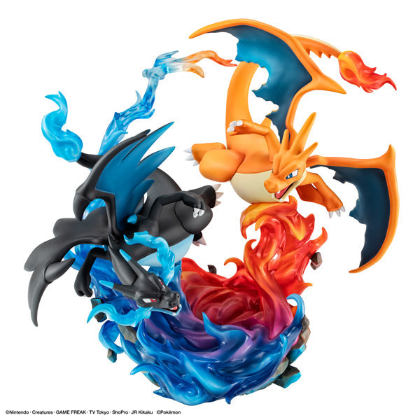 MegaHouse G.E.M. EX Series Pokemon Mega Charizard X & Mega Charizard Y Figure
