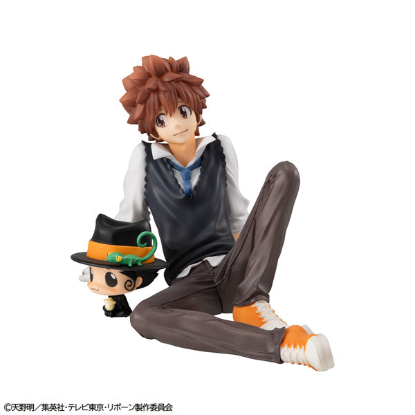 MegaHouse G.E.M. Series Reborn! Tsuna Kun & Reborn Palm Size Figure JAPAN
