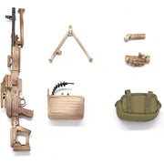 WM-05B Regular Machine Gun Set Desert Camouflage 1/12 Action Figure Option Part