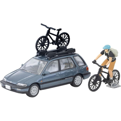 Tomica LV-N297c Honda Civic Shuttle RT X Blue 90 Figure with Mountain Bike 1/64