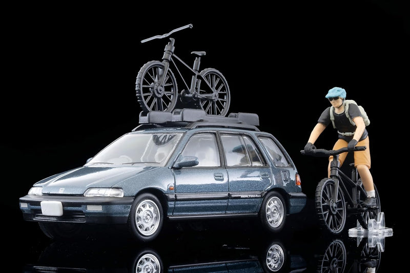 Tomica LV-N297c Honda Civic Shuttle RT X Blue 90 Figure with Mountain Bike 1/64