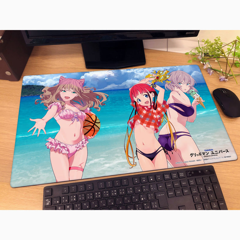 GRIDMAN UNIVERSE Yume & Chise & Mujina Swimsuit New Illustration Rubber Mat