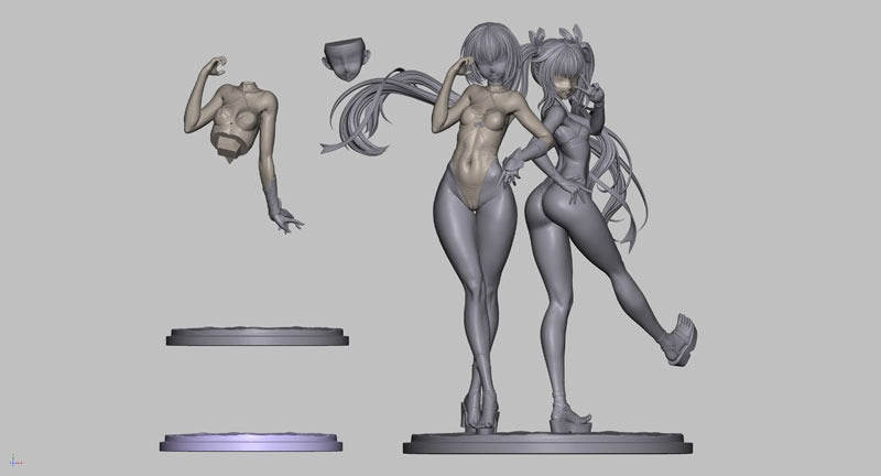 MAGI ARTS Taimanin RPG X Adult Yukikaze & Yukikaze Mizuki Swimsuit 1/6 Figure