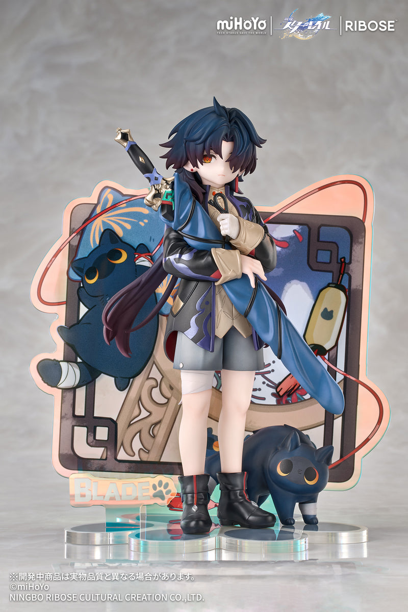 RIBOSE RISE UP+ Honkai Star Rail Chibi Cat Series Blade Ver. Figure JAPAN